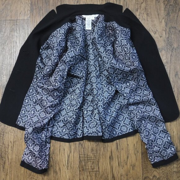 Max Studio Black Long Sleeve Button Up Pleated Back Jacket - Picture 6 of 6